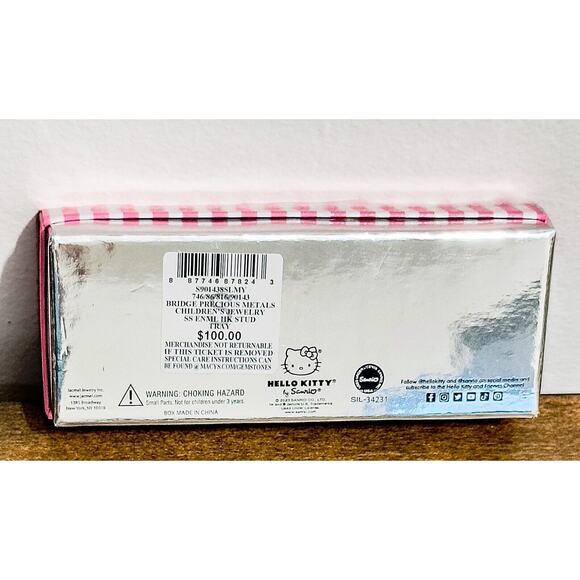 NWT: Hello Kitty - Sterling Silver Stud Earrings with Ceramic Trinket Dish - Picture 6 of 6